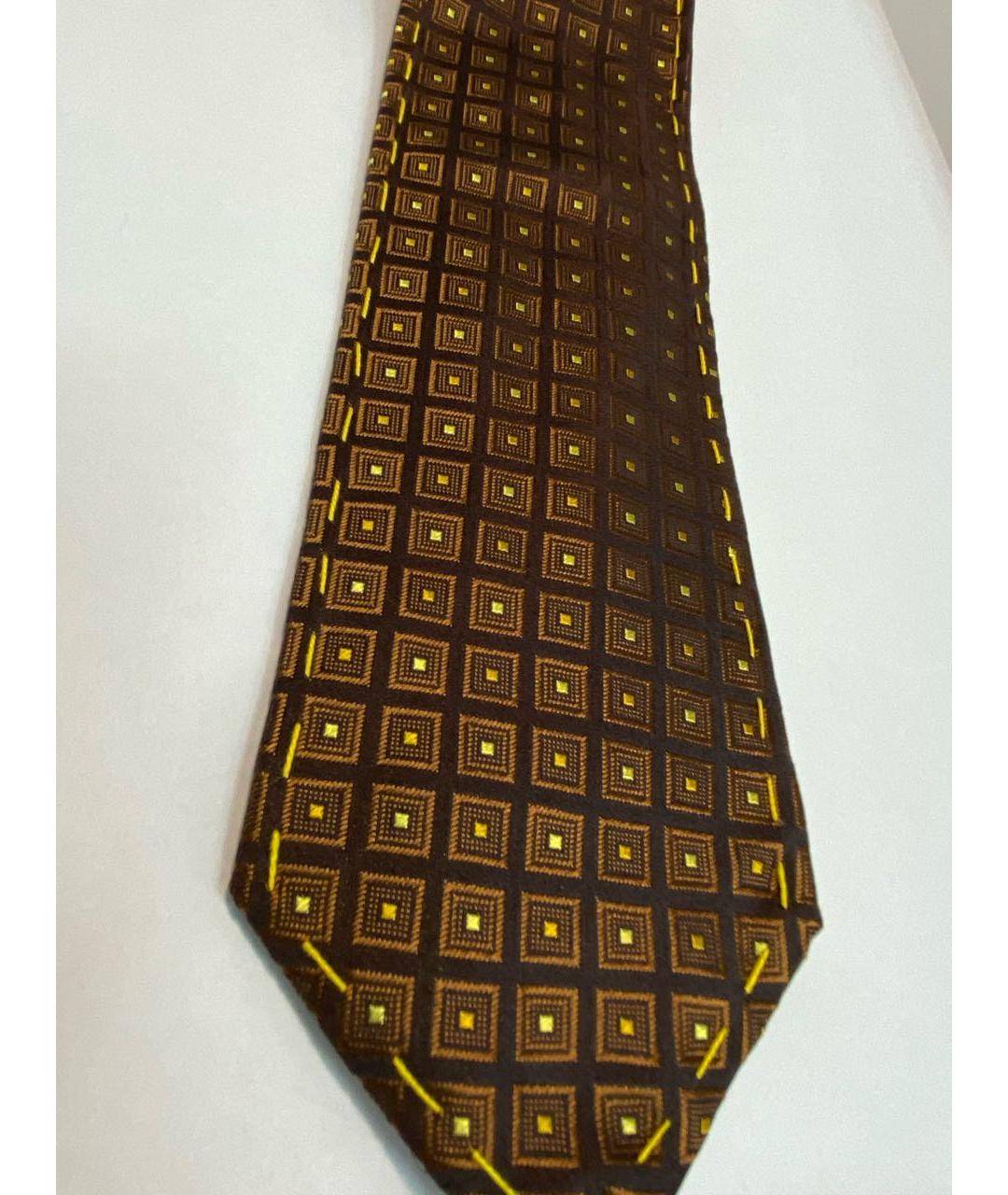 DOLCE&GABBANA Коричневый шелковый галстук, фото 5