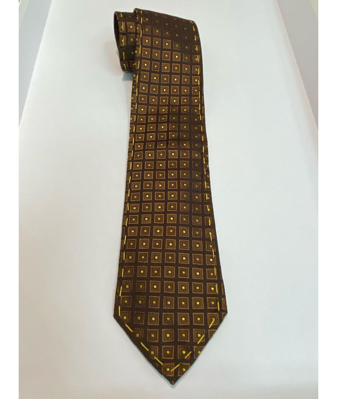 DOLCE&GABBANA Коричневый шелковый галстук, фото 6