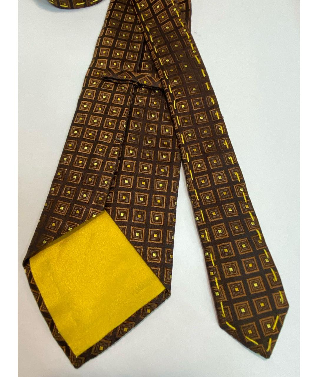 DOLCE&GABBANA Коричневый шелковый галстук, фото 3