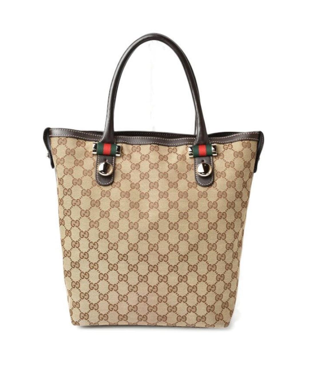 GUCCI Бежевая тканевая сумка тоут, фото 1