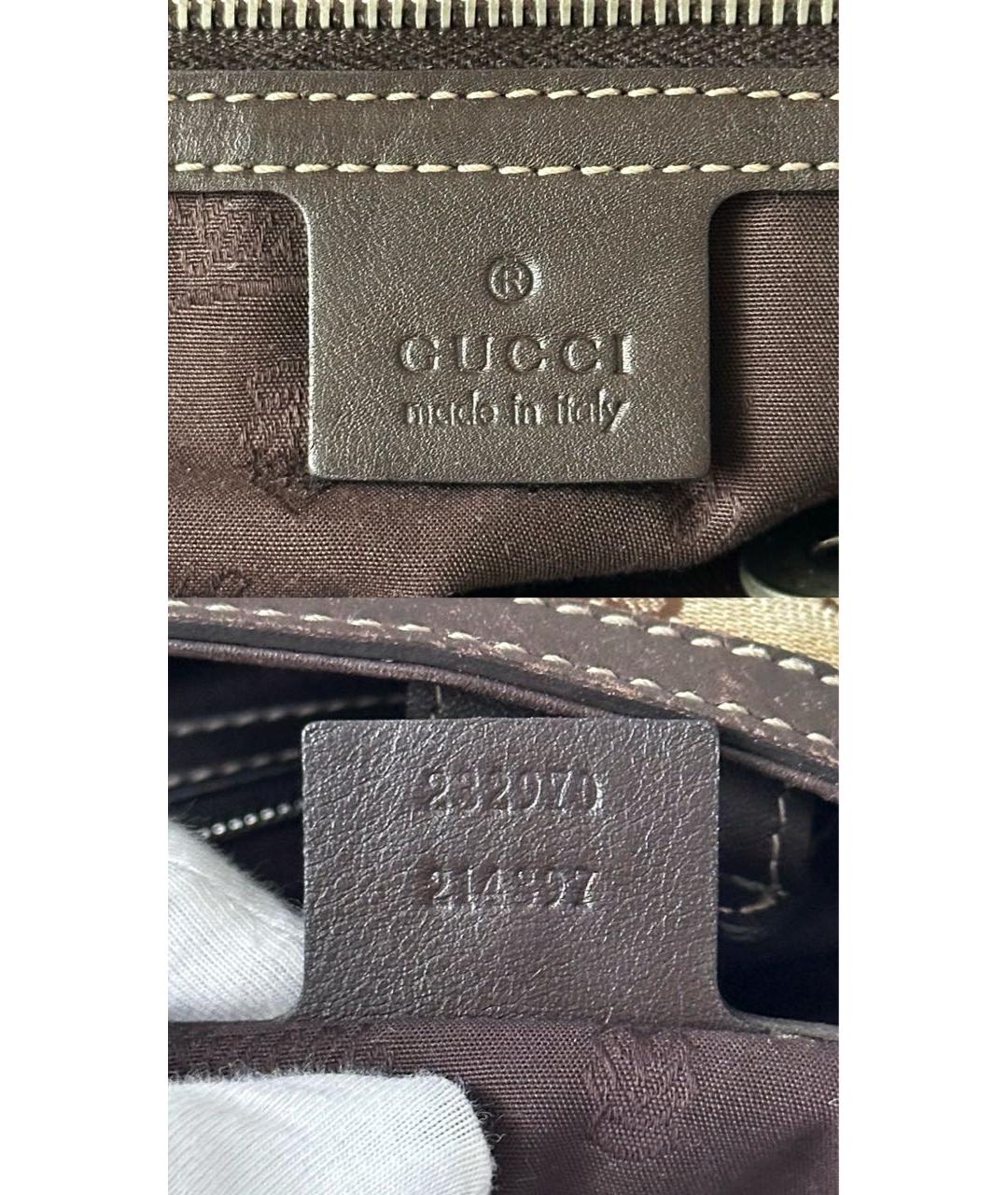 GUCCI Бежевая тканевая сумка тоут, фото 8