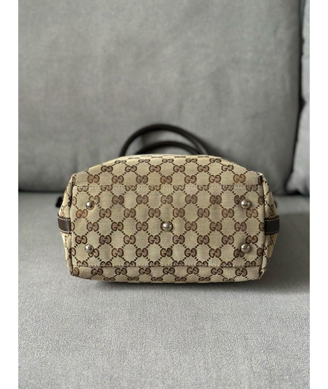 GUCCI Бежевая тканевая сумка тоут, фото 6