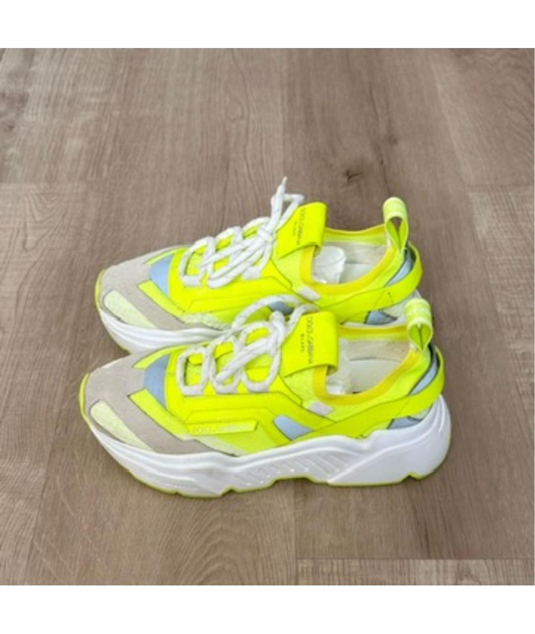 DOLCE&GABBANA Желтые неопреновые кроссовки, фото 2