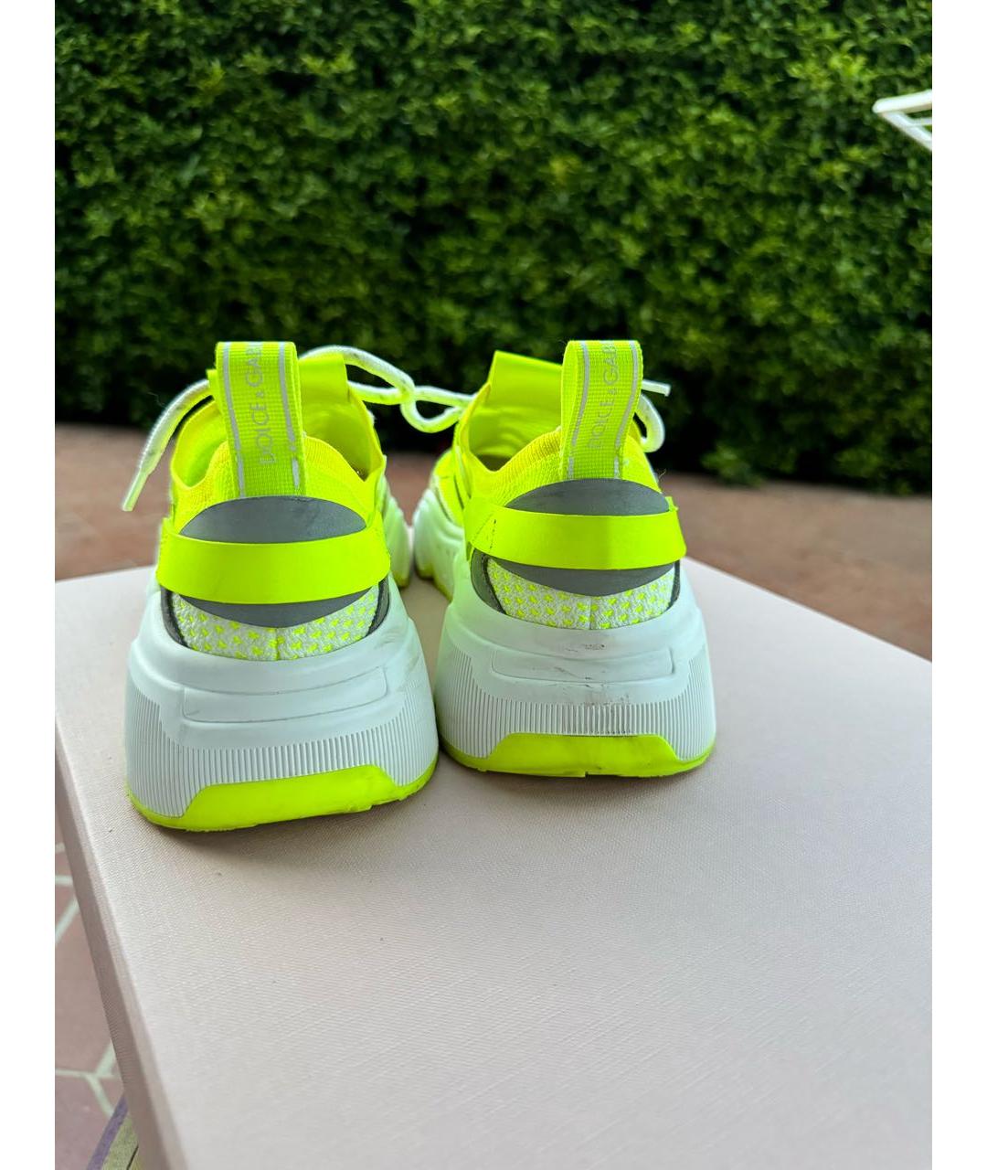 DOLCE&GABBANA Желтые неопреновые кроссовки, фото 4