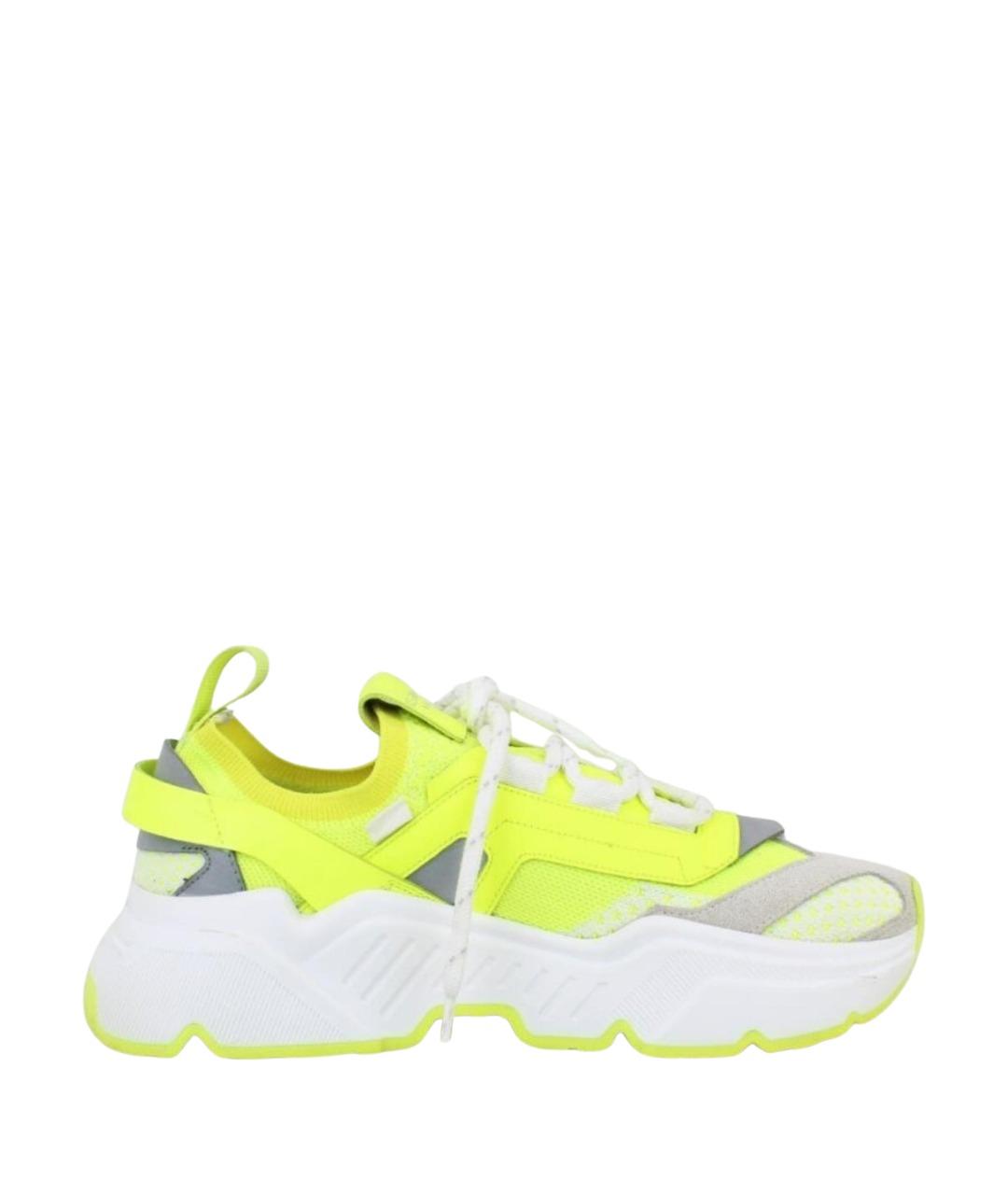 DOLCE&GABBANA Желтые неопреновые кроссовки, фото 1