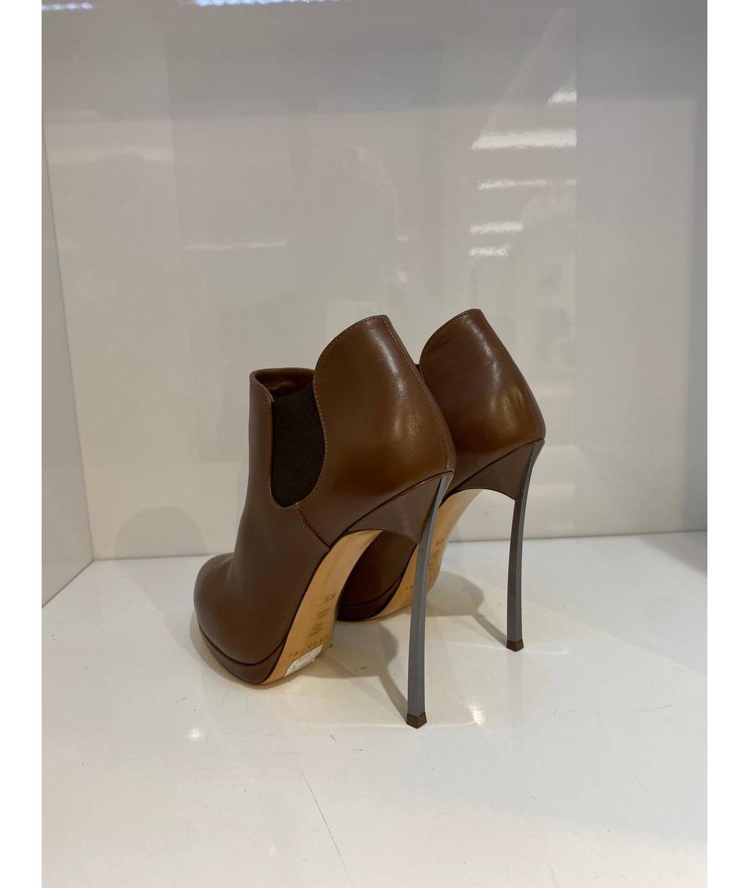 CASADEI Коричневые кожаные ботильоны, фото 3