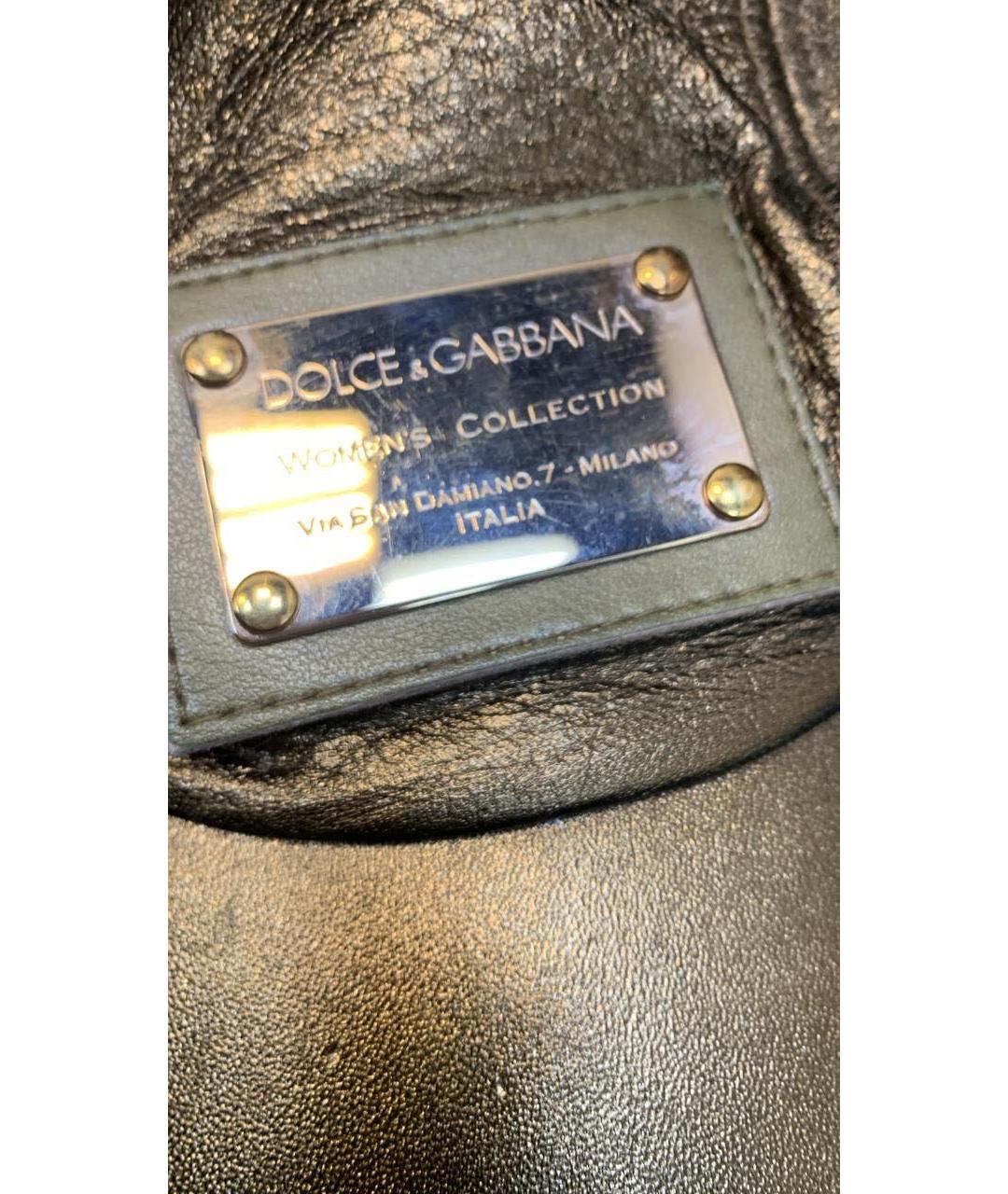 DOLCE&GABBANA Черная кожаная кепка, фото 2