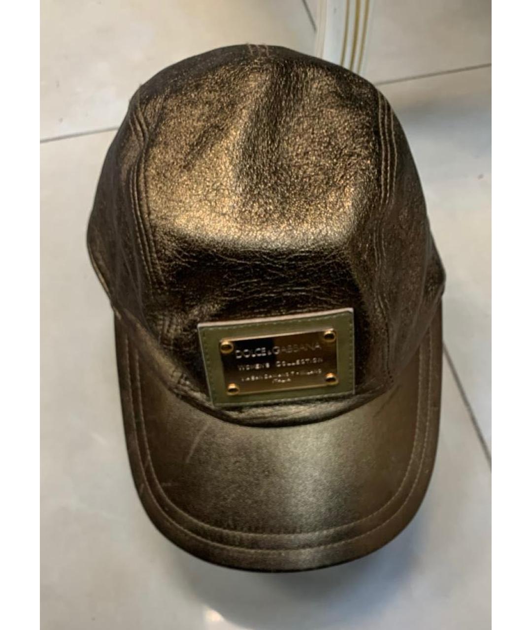 DOLCE&GABBANA Черная кожаная кепка, фото 7