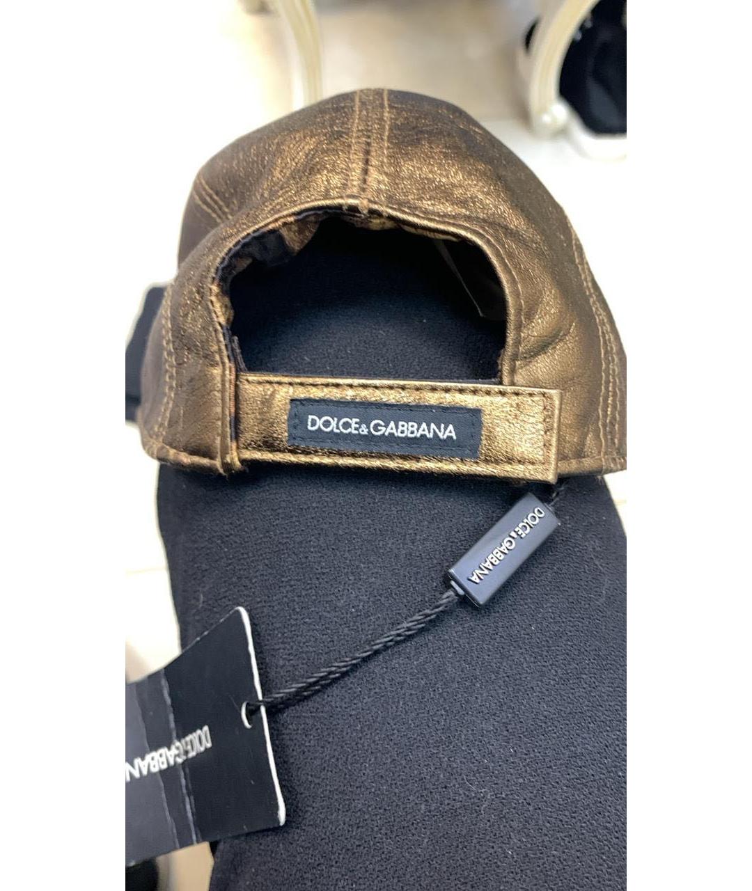 DOLCE&GABBANA Черная кожаная кепка, фото 3