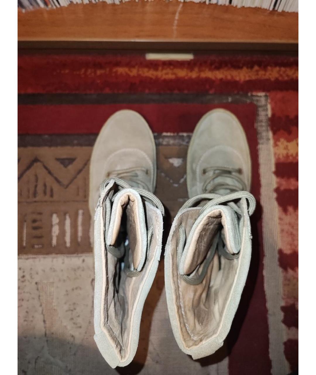 YEEZY Бежевые замшевые высокие ботинки, фото 3