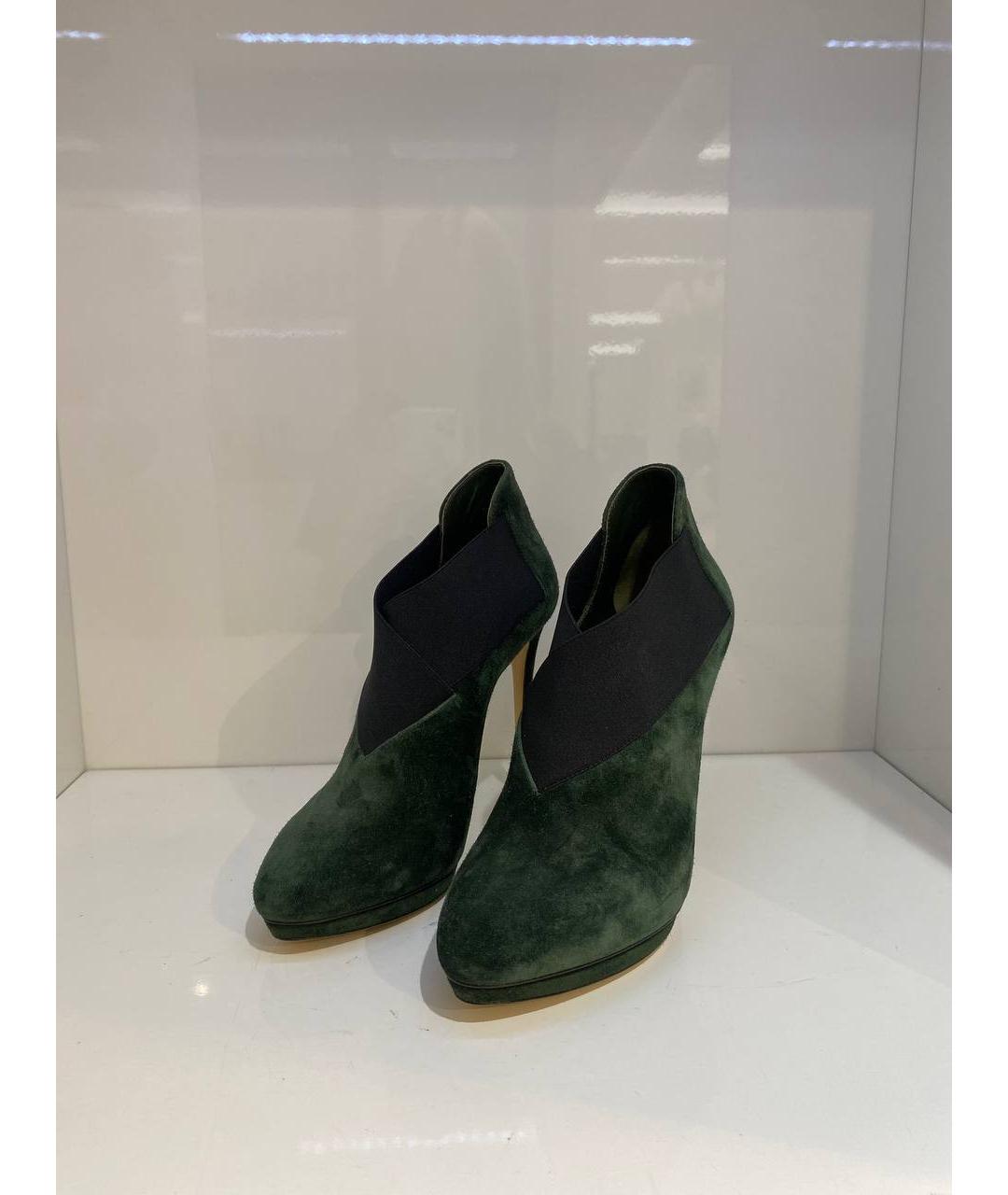CASADEI Зеленые замшевые ботильоны, фото 2