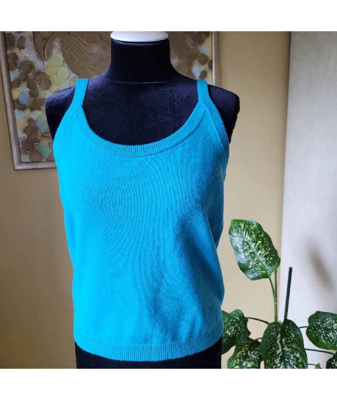 TWIN-SET Бирюзовая шерстяная жилетка, фото 2