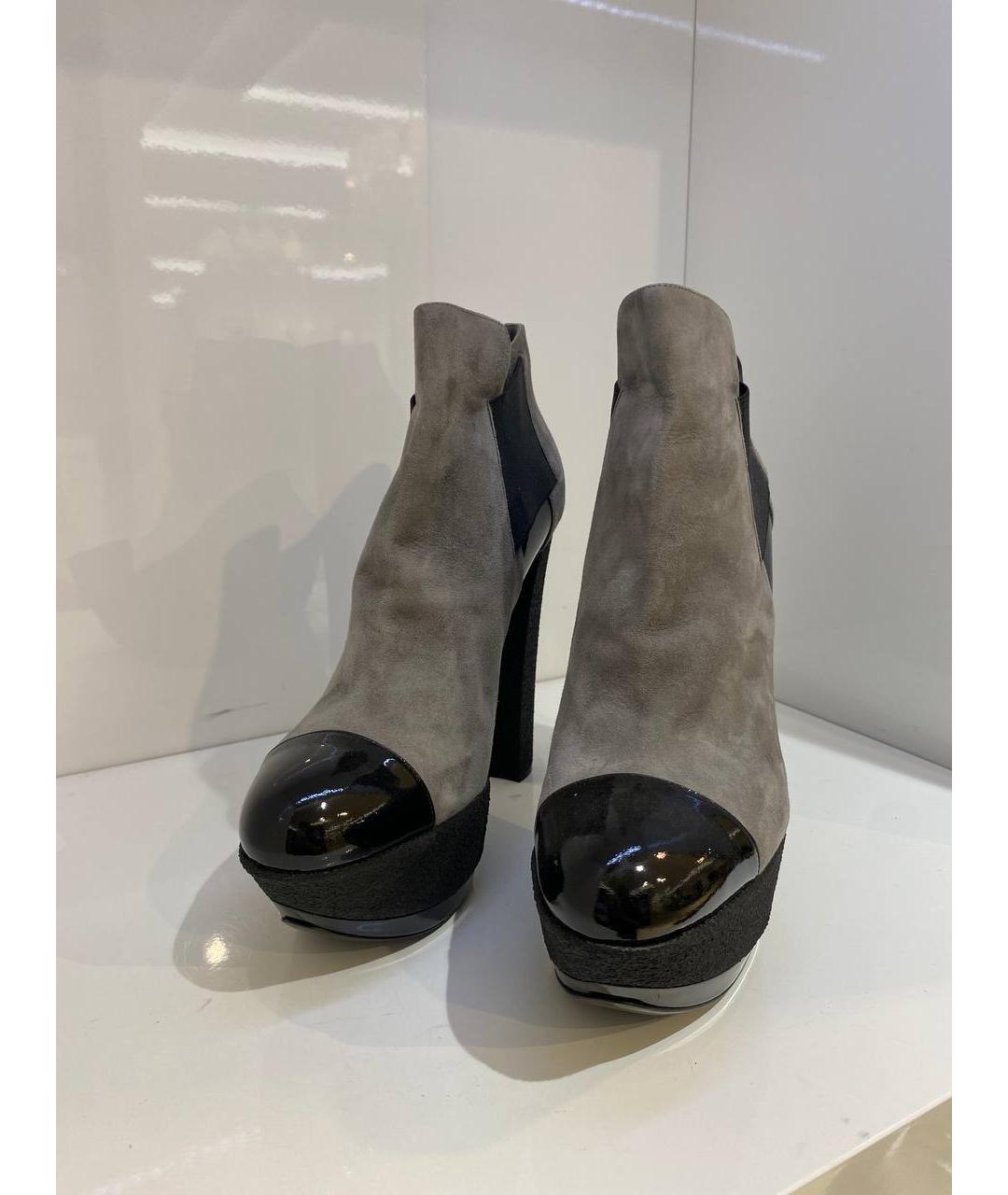 CASADEI Серые кожаные ботильоны, фото 2