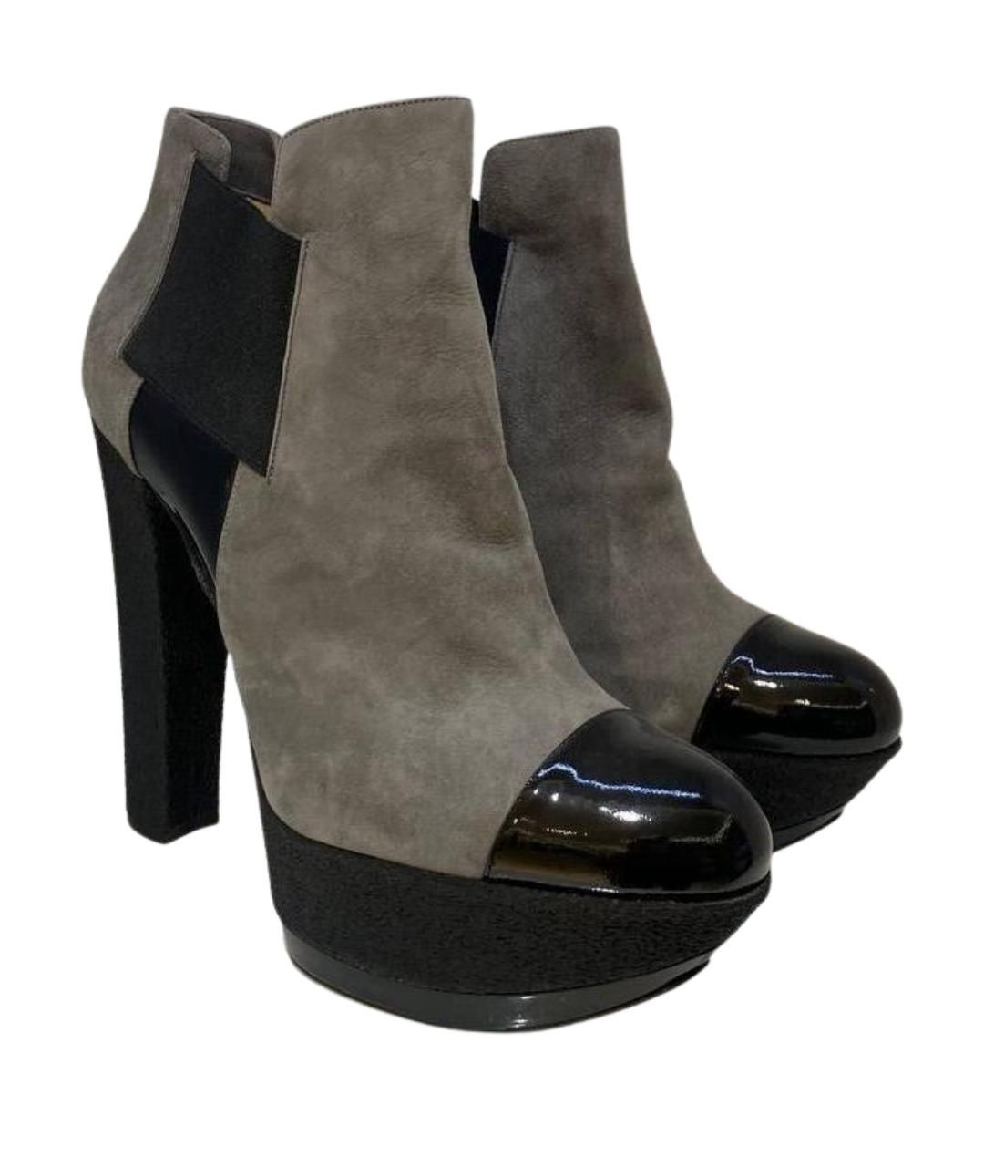 CASADEI Серые кожаные ботильоны, фото 5