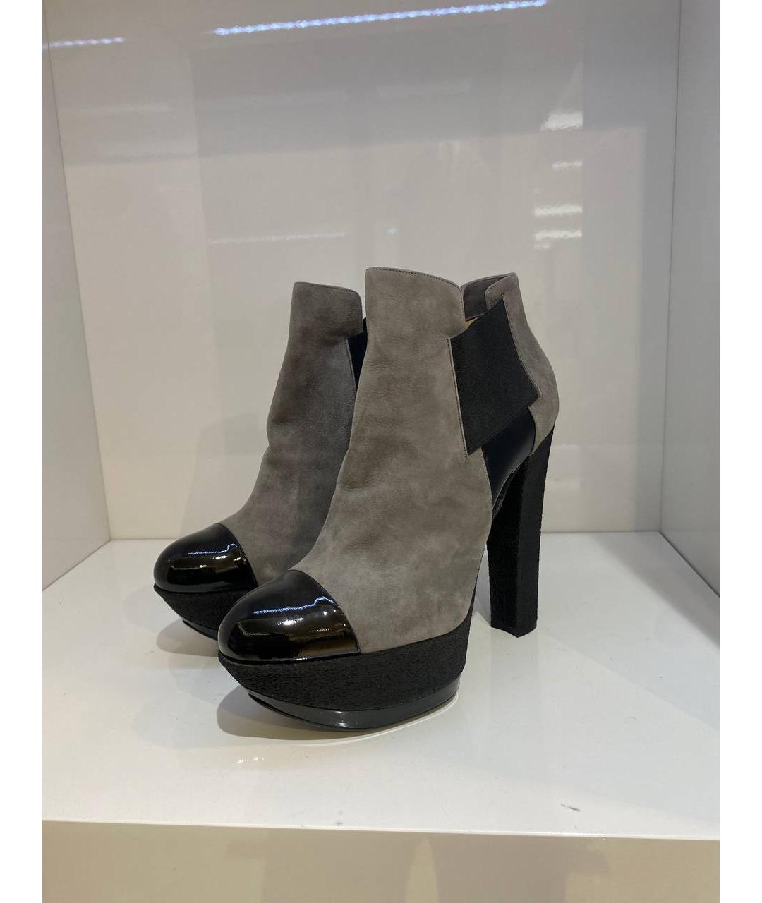 CASADEI Серые кожаные ботильоны, фото 4