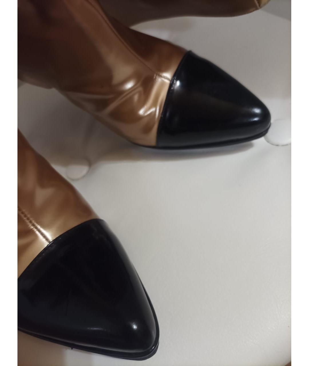 CASADEI Золотые сапоги из лакированной кожи, фото 3