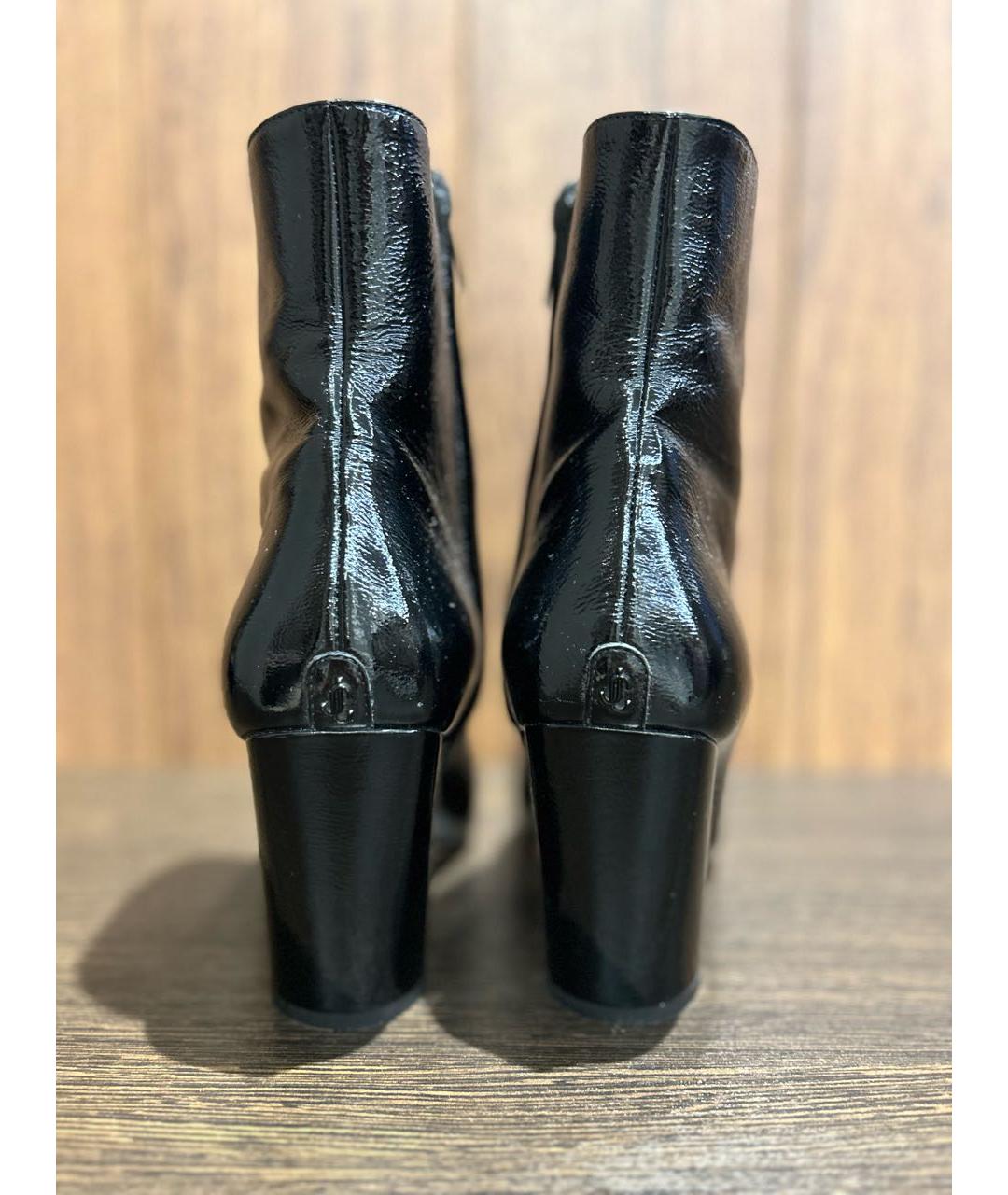 JIMMY CHOO Черные ботильоны из лакированной кожи, фото 4