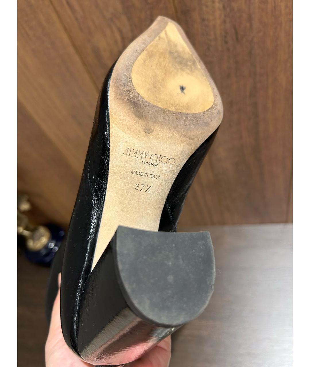 JIMMY CHOO Черные ботильоны из лакированной кожи, фото 6
