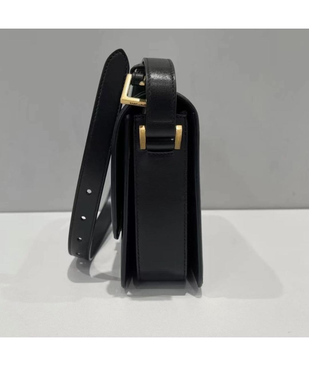 SAINT LAURENT Черная кожаная сумка через плечо, фото 2