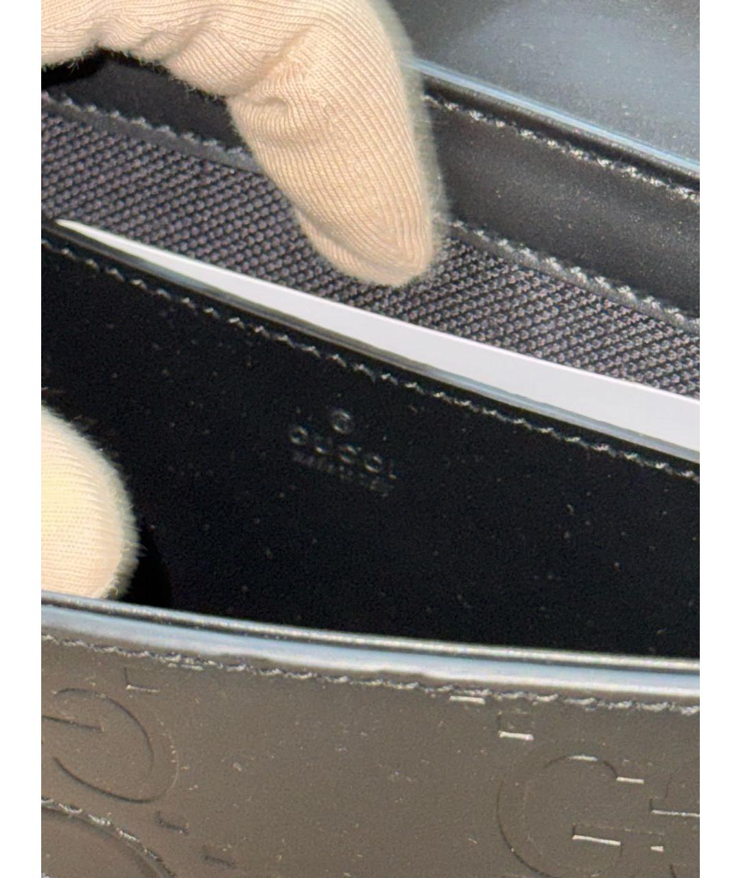 GUCCI Черная кожаная сумка через плечо, фото 7