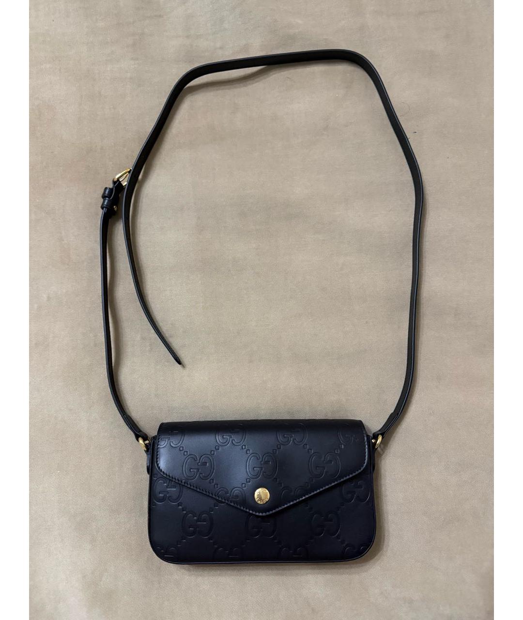 GUCCI Черная кожаная сумка через плечо, фото 9