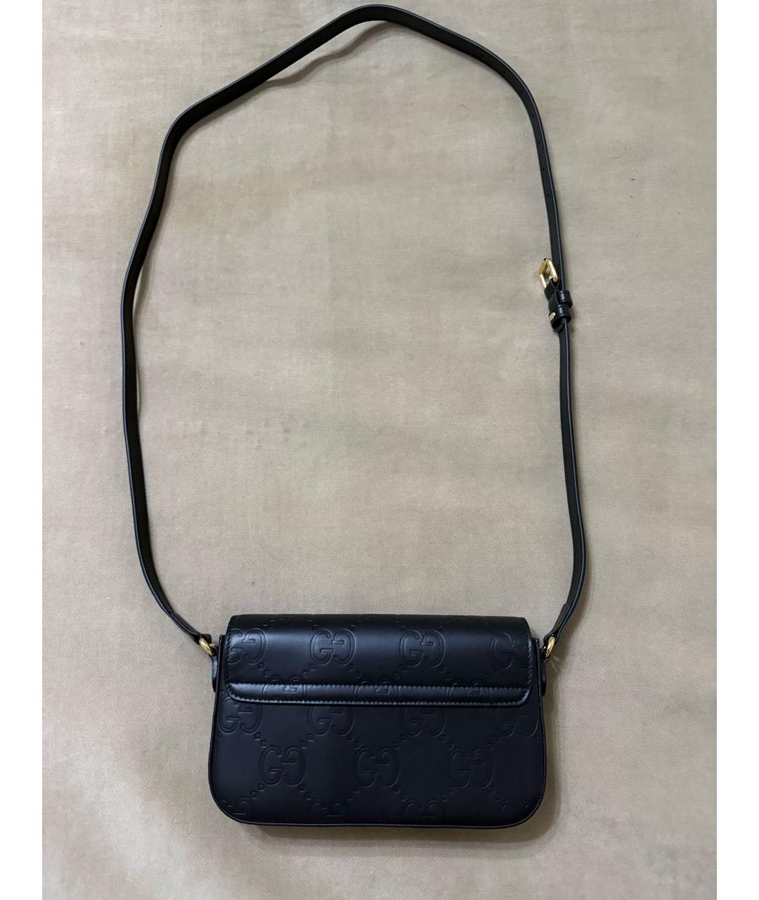 GUCCI Черная кожаная сумка через плечо, фото 2