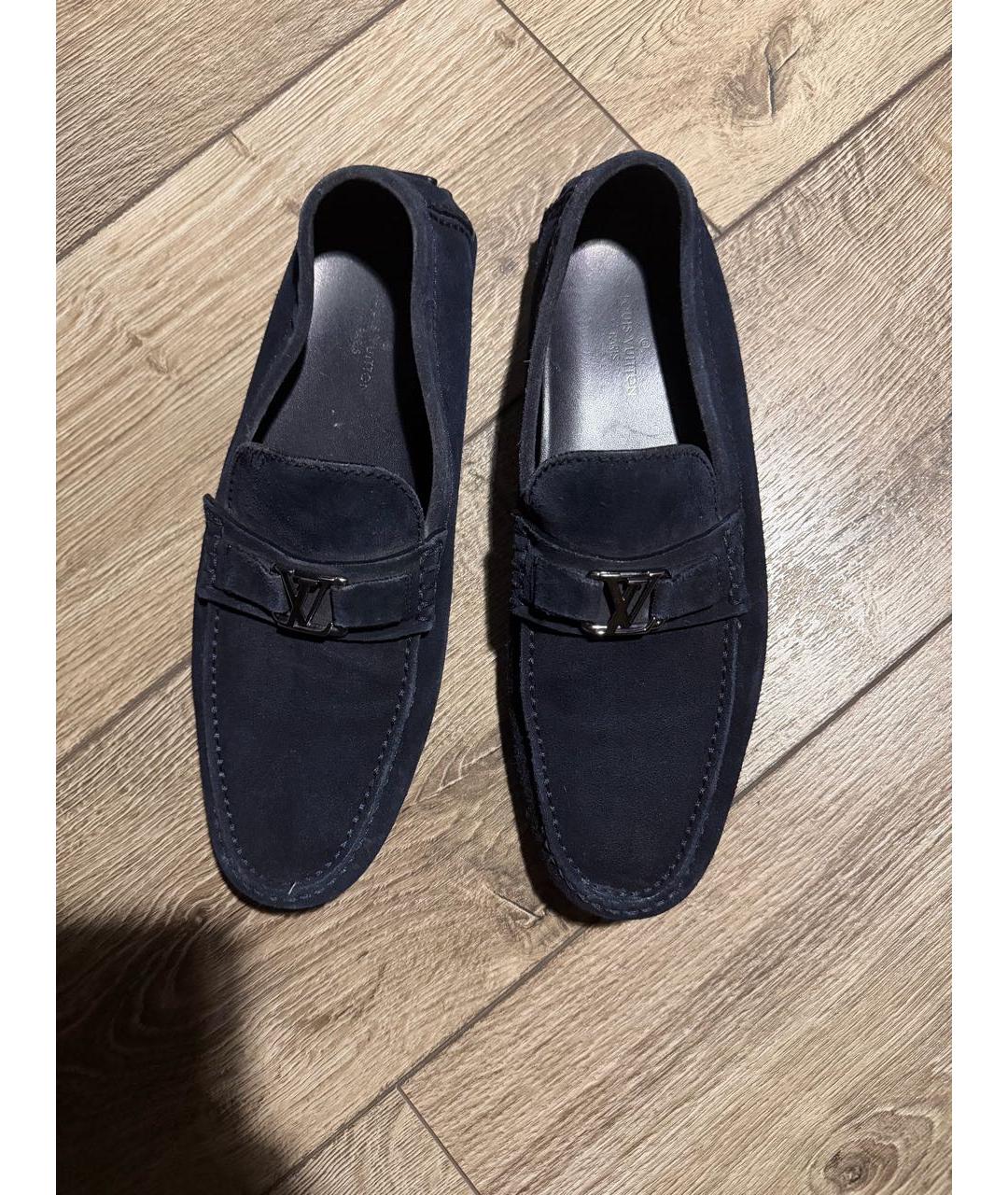 LOUIS VUITTON Темно-синие замшевые мокасины, фото 3