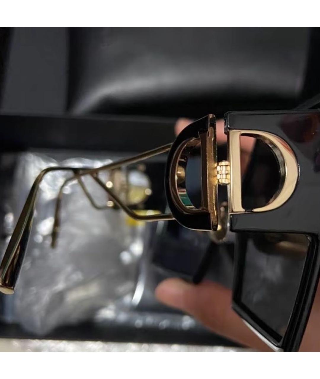 CHRISTIAN DIOR Черные пластиковые солнцезащитные очки, фото 4