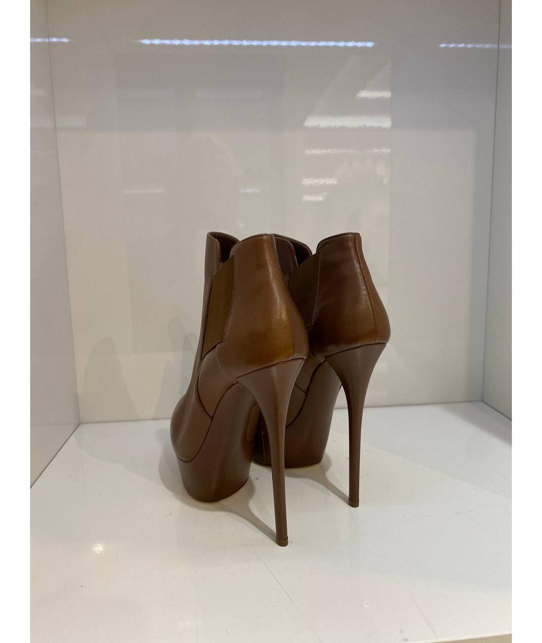 CASADEI Коричневые кожаные ботильоны, фото 3