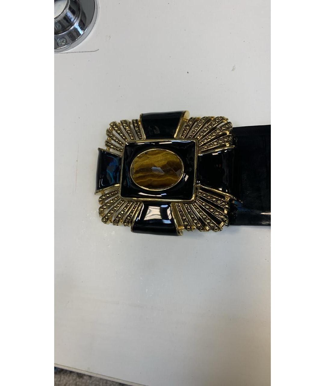 ROBERTO CAVALLI Черный кожаный ремень, фото 2