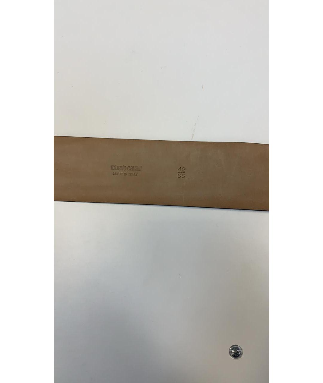 ROBERTO CAVALLI Черный кожаный ремень, фото 3