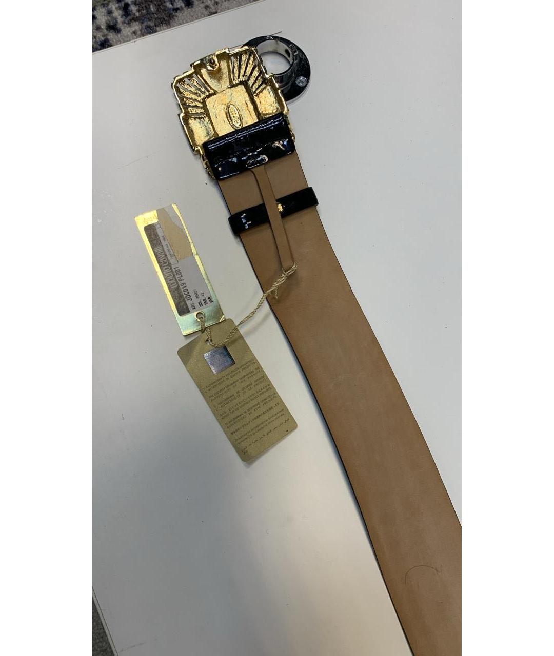ROBERTO CAVALLI Черный кожаный ремень, фото 5