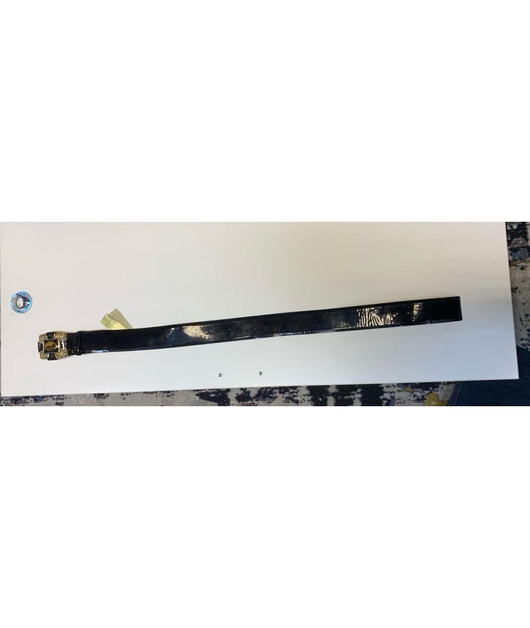 ROBERTO CAVALLI Черный кожаный ремень, фото 4
