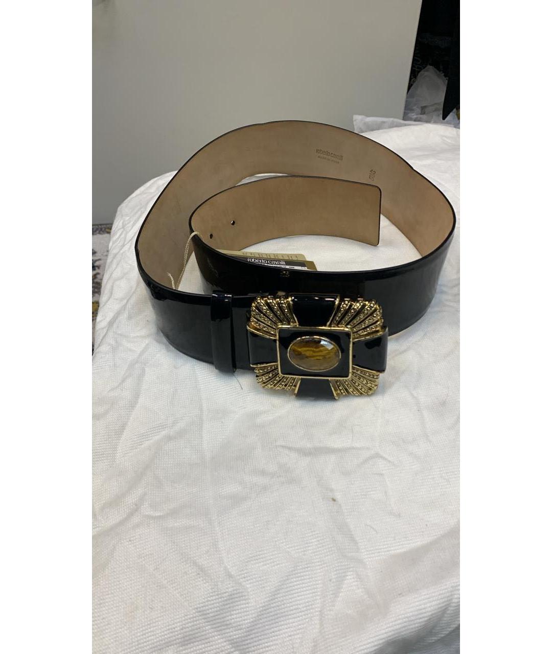 ROBERTO CAVALLI Черный кожаный ремень, фото 8
