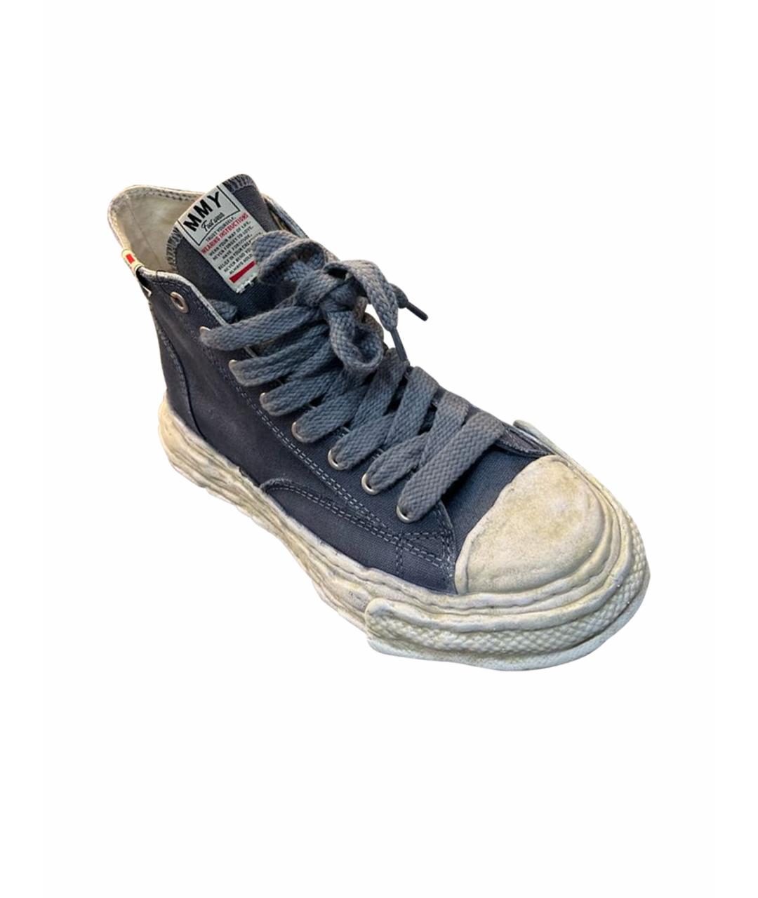 MAISON MIHARA YASUHIRO Серые текстильные высокие кроссовки / кеды, фото 1