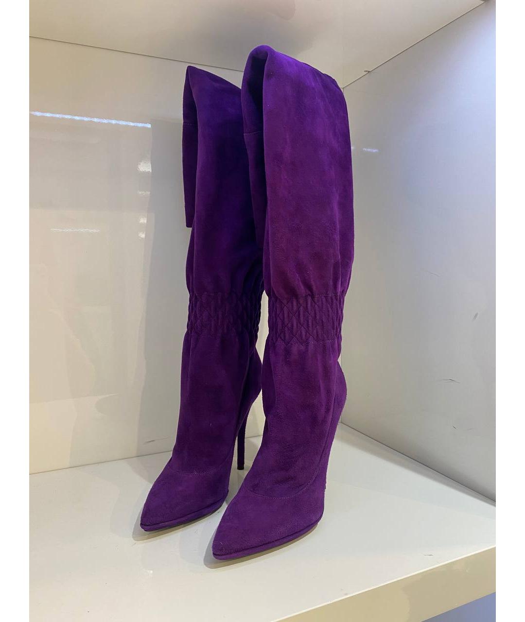 CASADEI Фиолетовые замшевые сапоги, фото 4