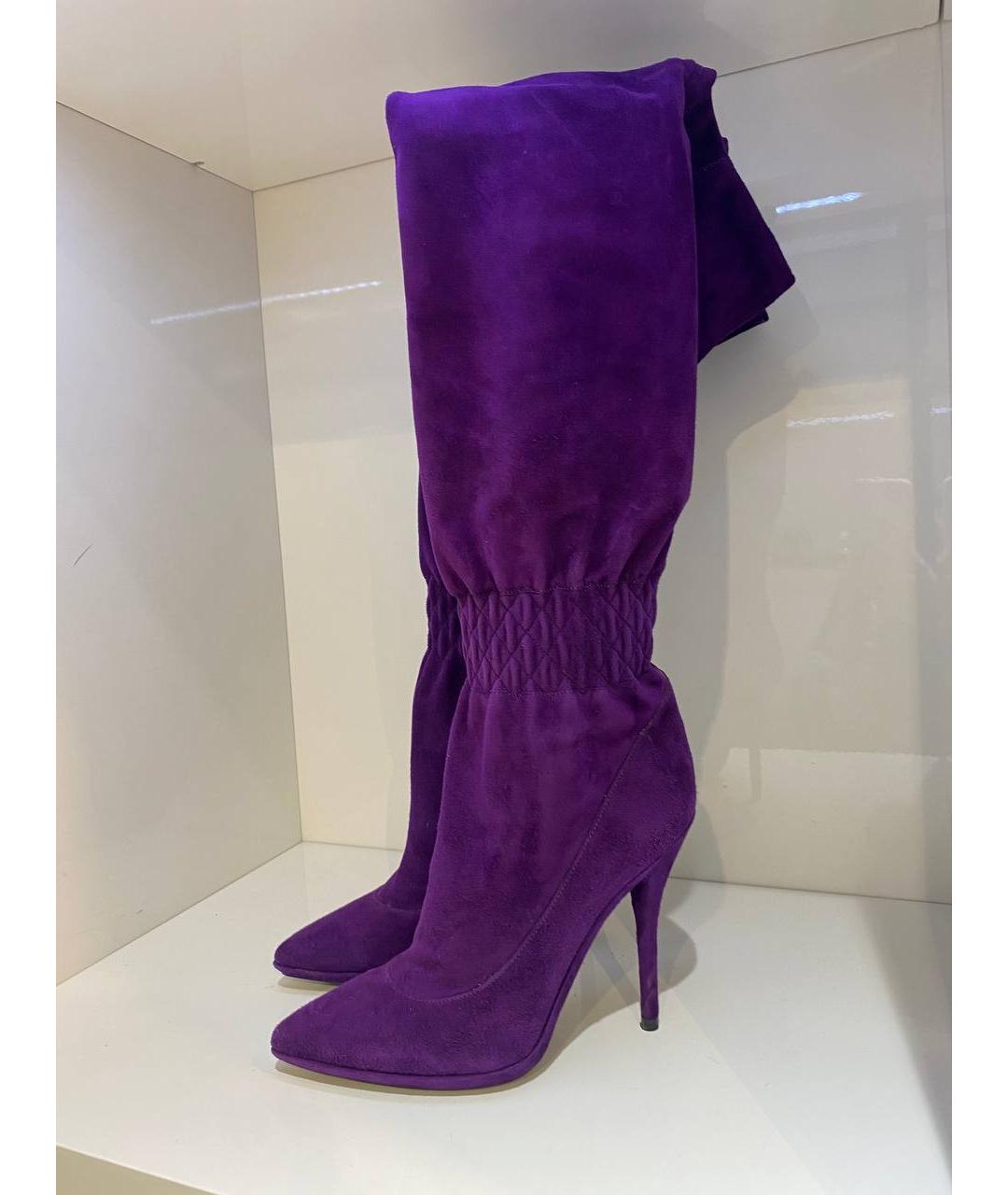 CASADEI Фиолетовые замшевые сапоги, фото 2