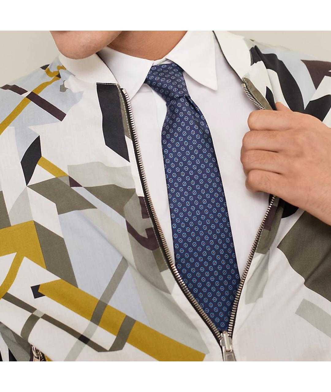 HERMES Синий галстук, фото 2