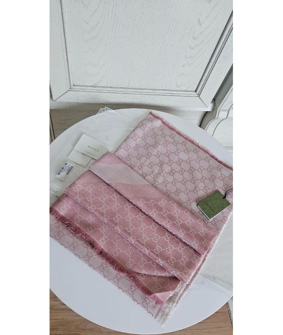 GUCCI Розовый шарф, фото 2