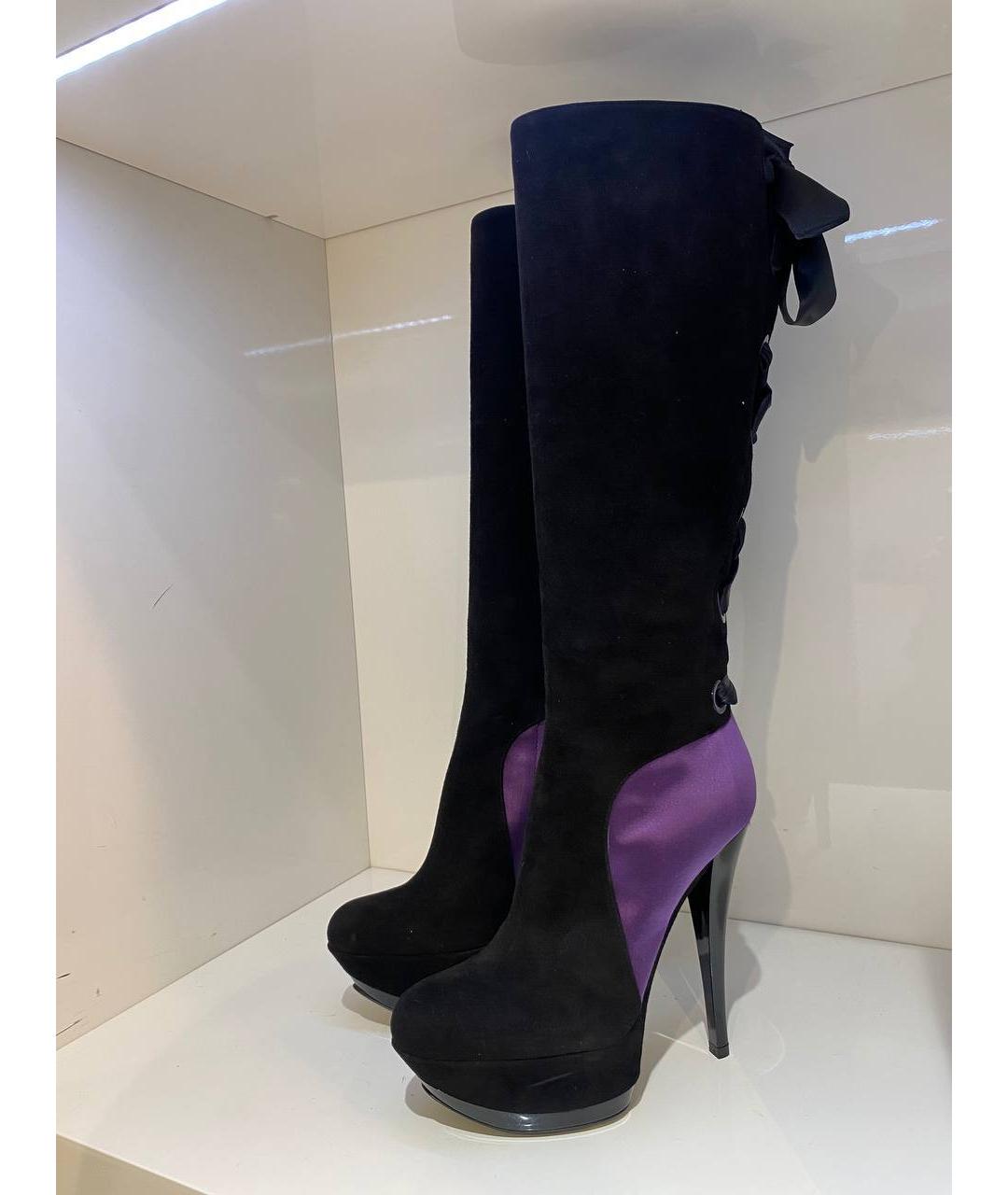 CASADEI Черные замшевые сапоги, фото 2