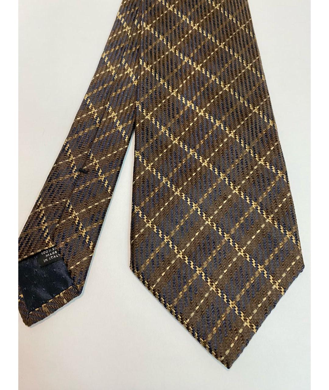 SAINT LAURENT Коричневый тканевый галстук, фото 2