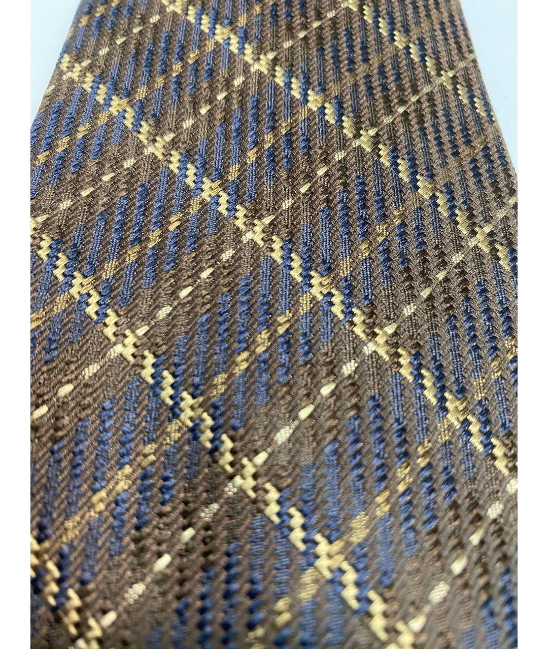 SAINT LAURENT Коричневый тканевый галстук, фото 4