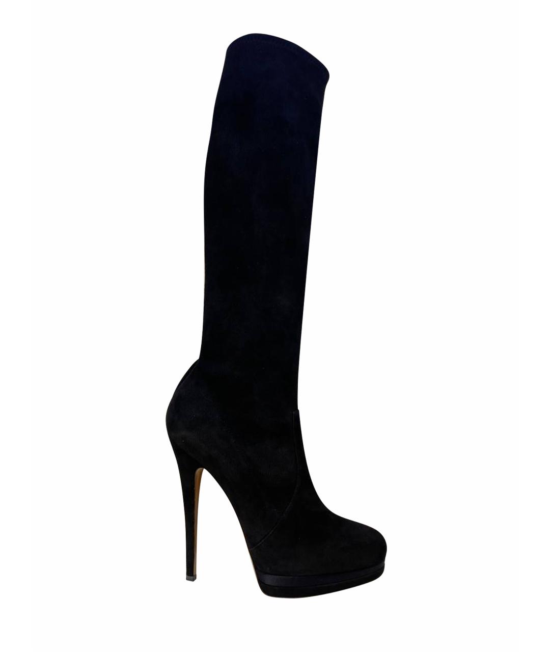 CASADEI Черные замшевые сапоги, фото 1