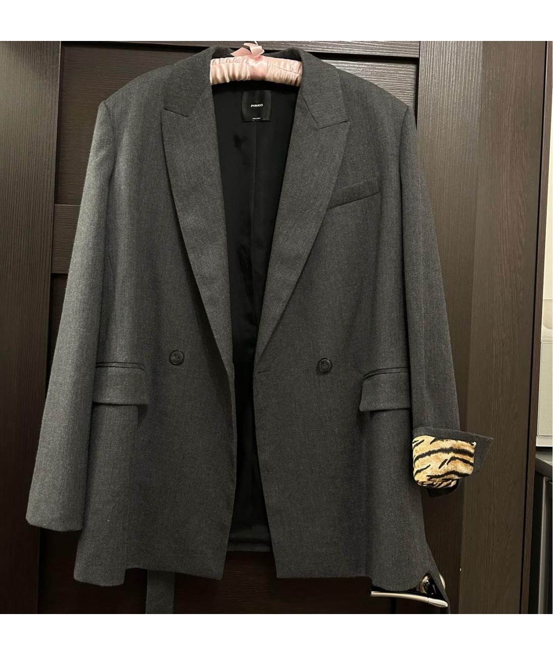 PINKO Серый шерстяной жакет/пиджак, фото 6