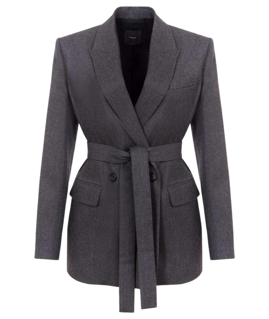 PINKO Серый шерстяной жакет/пиджак, фото 1