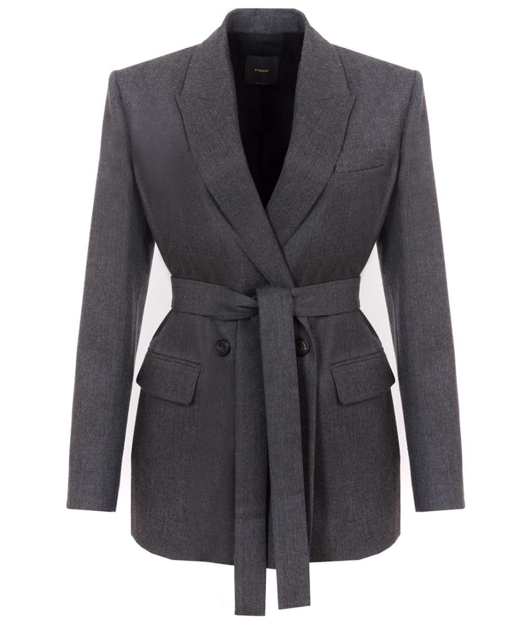 PINKO Серый шерстяной жакет/пиджак, фото 8