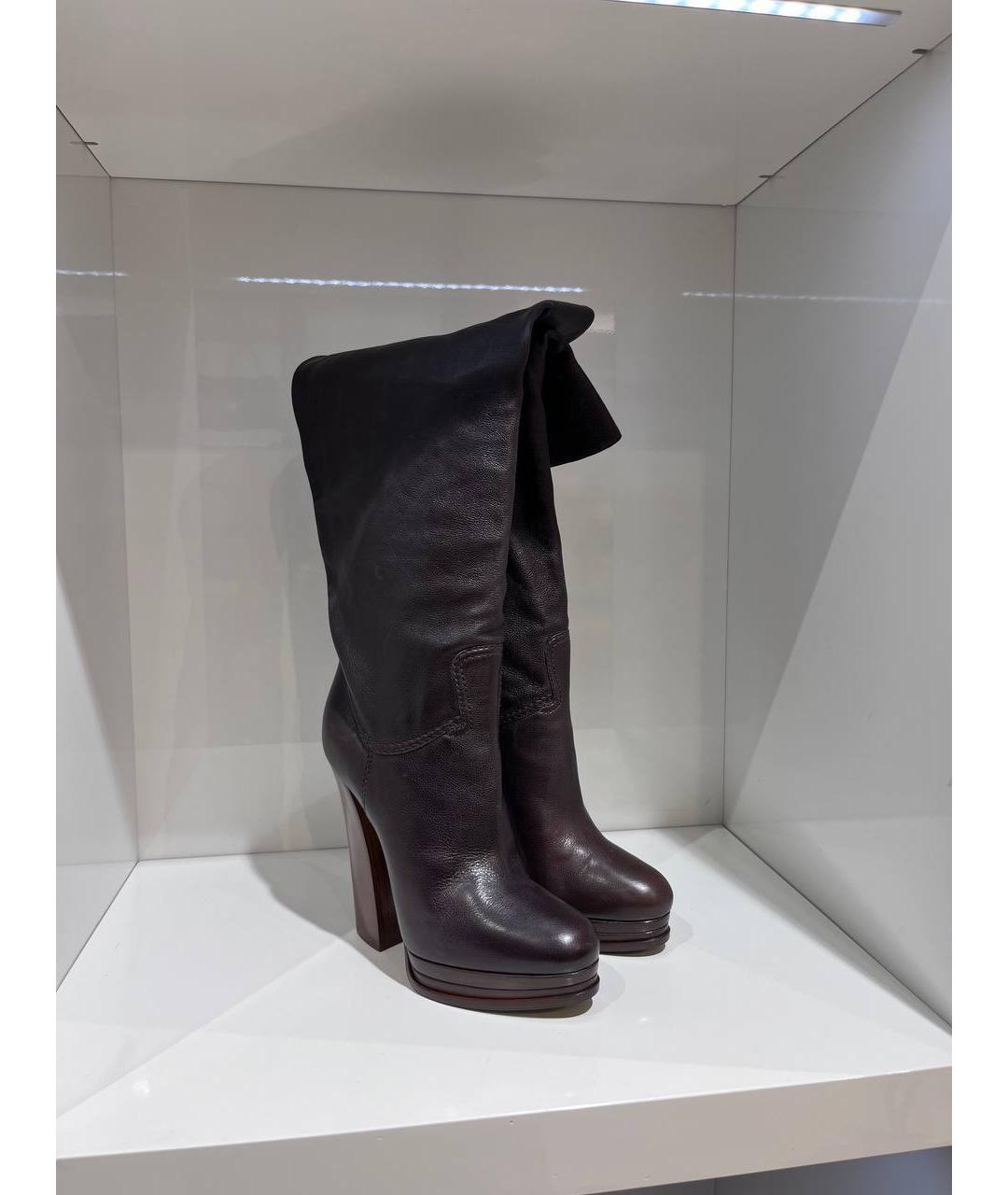 CASADEI Коричневые кожаные сапоги, фото 4