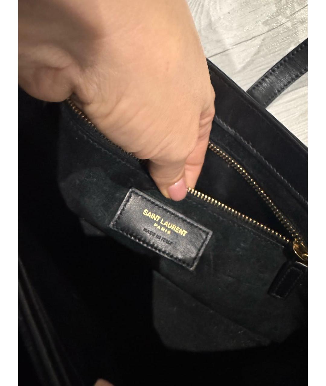 SAINT LAURENT Черная кожаная сумка через плечо, фото 4