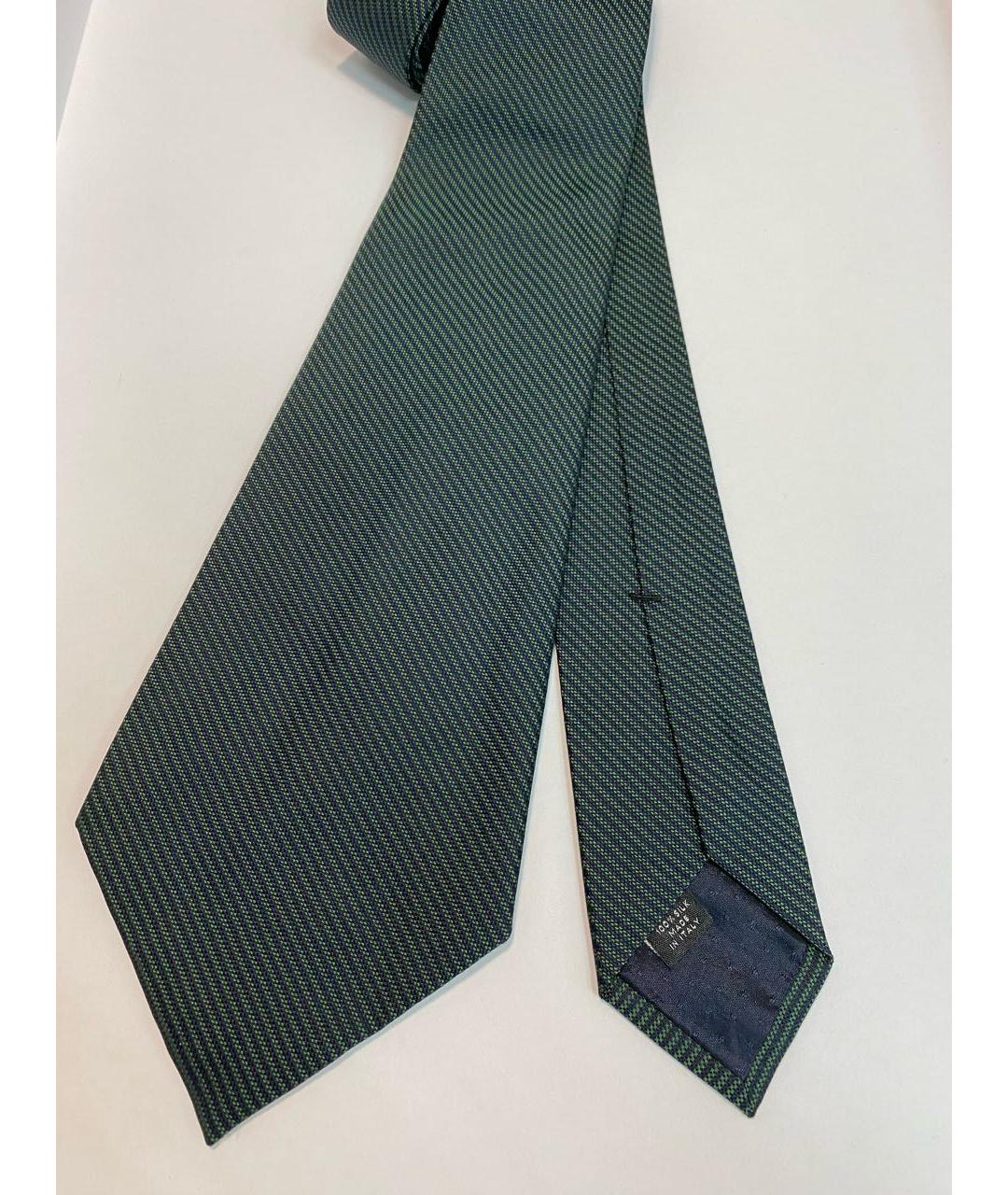 SAINT LAURENT Зеленый тканевый галстук, фото 2