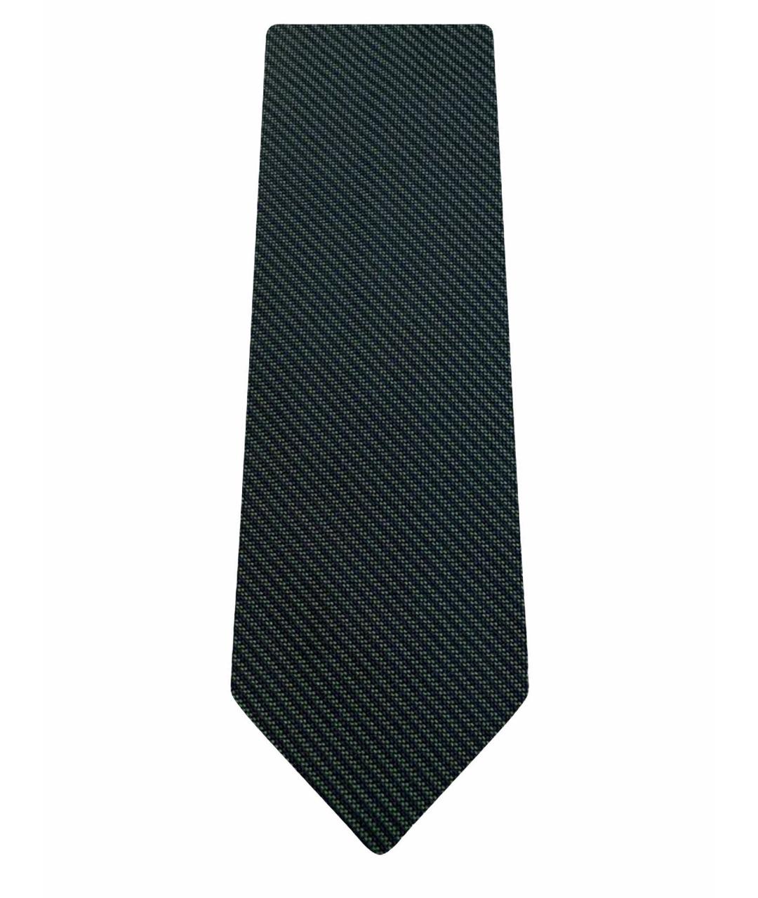 SAINT LAURENT Зеленый тканевый галстук, фото 6